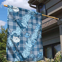 Blue Palaka Hawaii Cowboy Christmas Garden Flag Paniolo Mix Maile Lei - Polynesian Pride