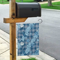 Blue Palaka Hawaii Cowboy Christmas Garden Flag Paniolo Mix Maile Lei - Polynesian Pride