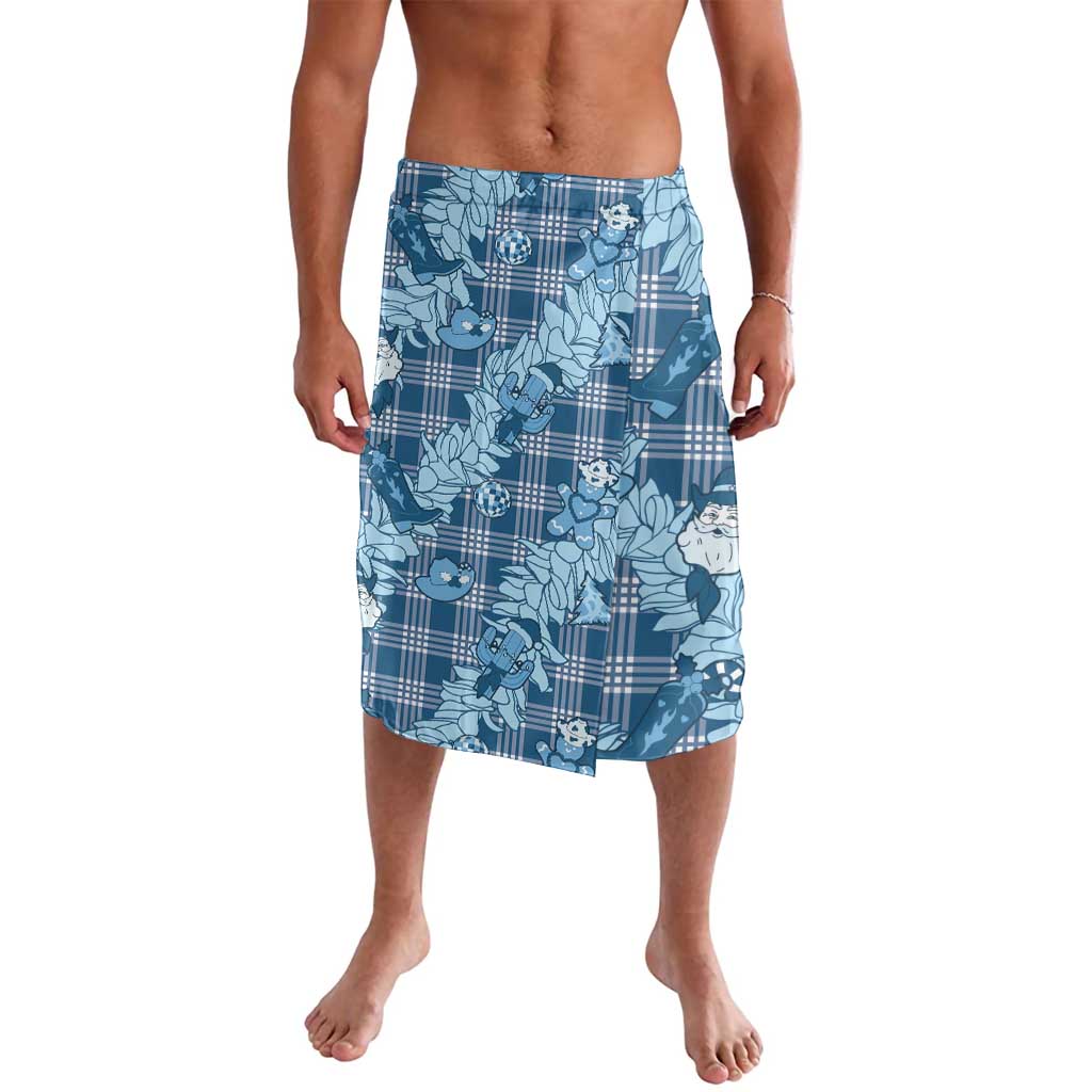 Blue Palaka Hawaii Cowboy Christmas Lavalava Paniolo Mix Maile Lei - Polynesian Pride
