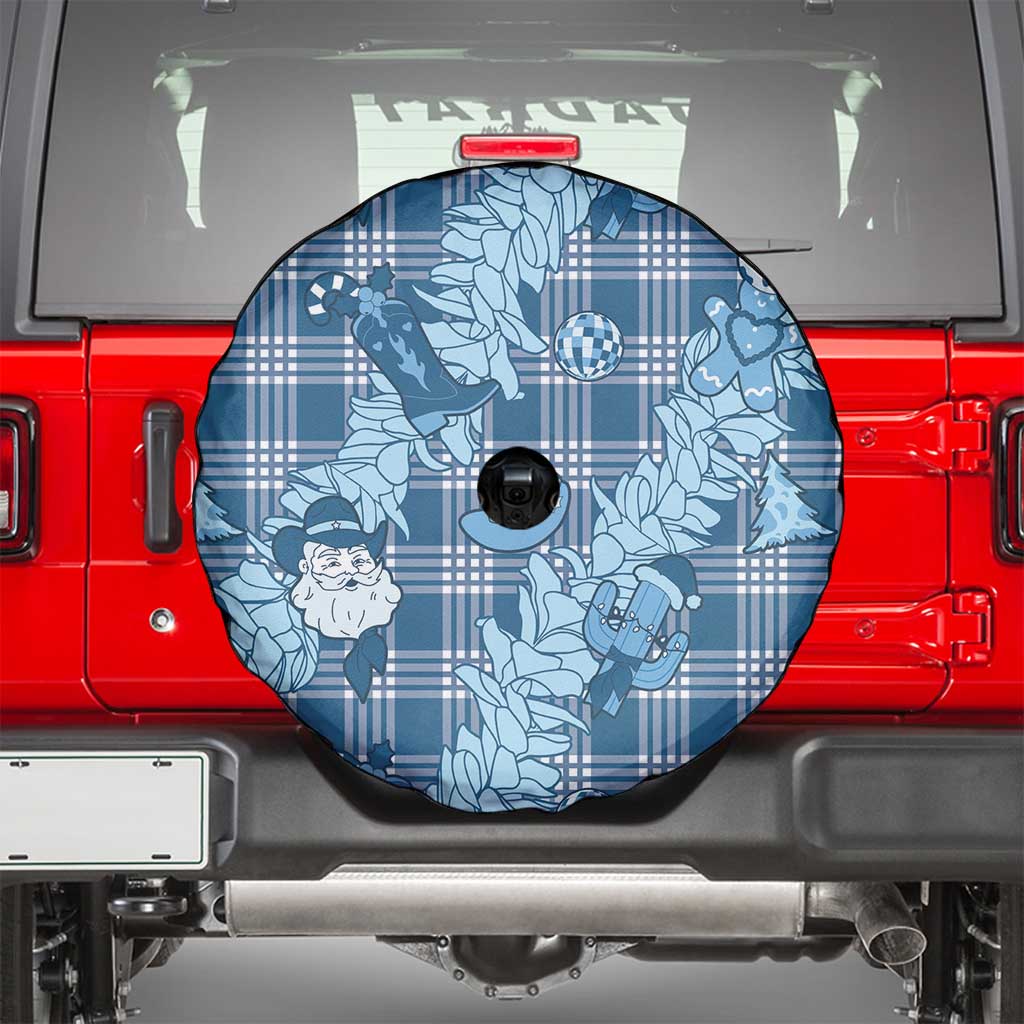 Blue Palaka Hawaii Cowboy Christmas Spare Tire Cover Paniolo Mix Maile Lei - Polynesian Pride