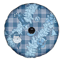 Blue Palaka Hawaii Cowboy Christmas Spare Tire Cover Paniolo Mix Maile Lei - Polynesian Pride