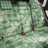 Green Palaka Hawaii Cowboy Christmas Back Car Seat Cover Paniolo Mix Maile Lei - Polynesian Pride