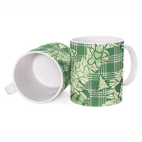 Green Palaka Hawaii Cowboy Christmas Ceramic Mug Paniolo Mix Maile Lei - Polynesian Pride