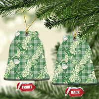 Green Palaka Hawaii Cowboy Christmas Ceramic Ornament Paniolo Mix Maile Lei - Polynesian Pride