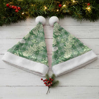 Green Palaka Hawaii Cowboy Christmas Santa Hat Paniolo Mix Maile Lei - Polynesian Pride