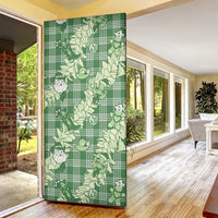 Green Palaka Hawaii Cowboy Christmas Door Cover Paniolo Mix Maile Lei - Polynesian Pride