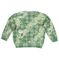 Green Palaka Hawaii Cowboy Christmas Kid Ugly Christmas Sweater Paniolo Mix Maile Lei - Polynesian Pride