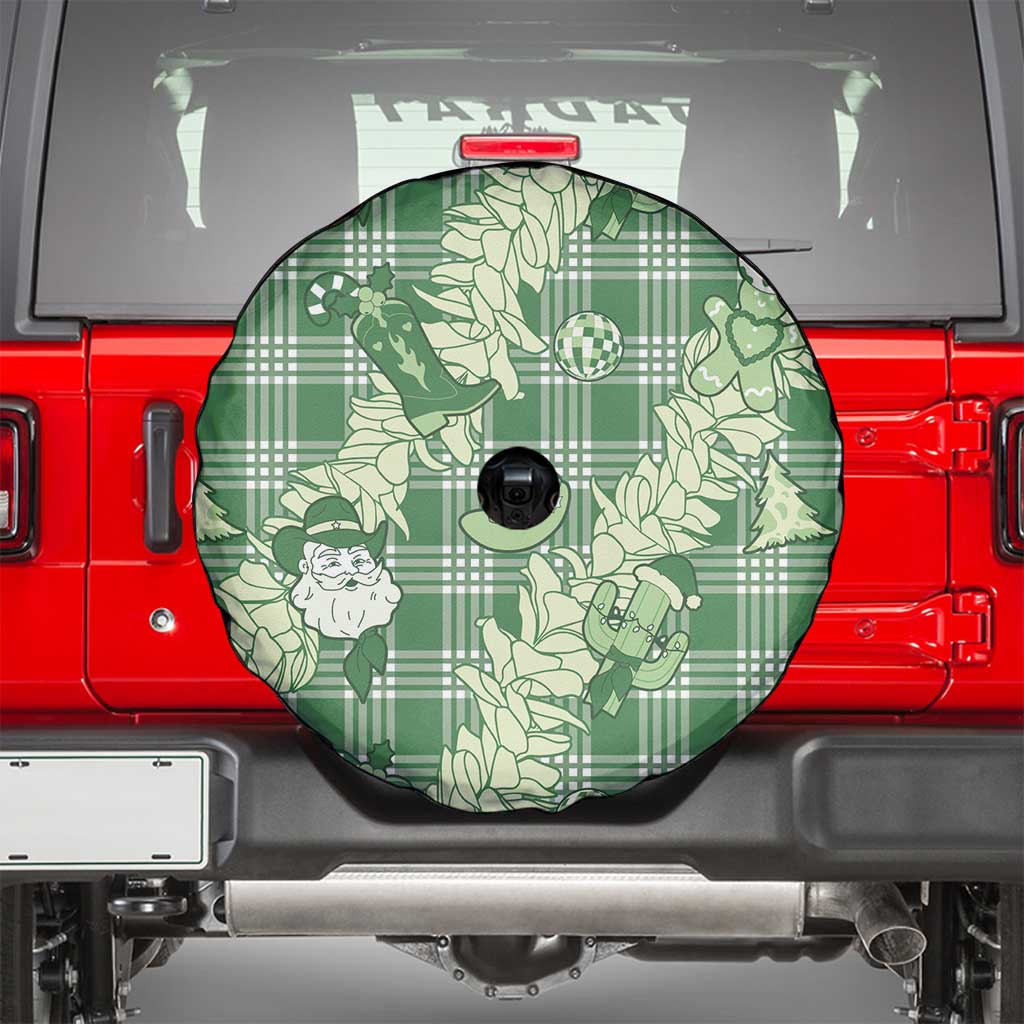 Green Palaka Hawaii Cowboy Christmas Spare Tire Cover Paniolo Mix Maile Lei - Polynesian Pride