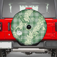 Green Palaka Hawaii Cowboy Christmas Spare Tire Cover Paniolo Mix Maile Lei - Polynesian Pride