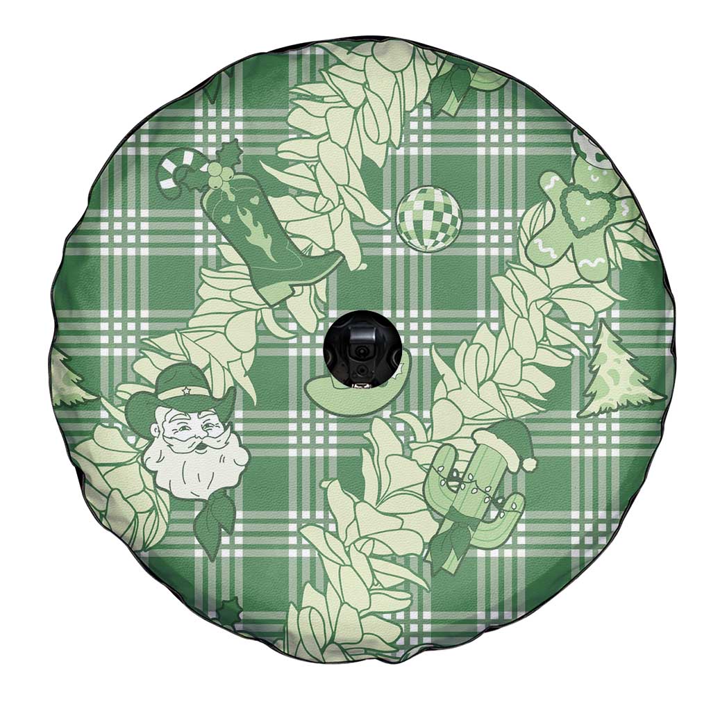 Green Palaka Hawaii Cowboy Christmas Spare Tire Cover Paniolo Mix Maile Lei - Polynesian Pride
