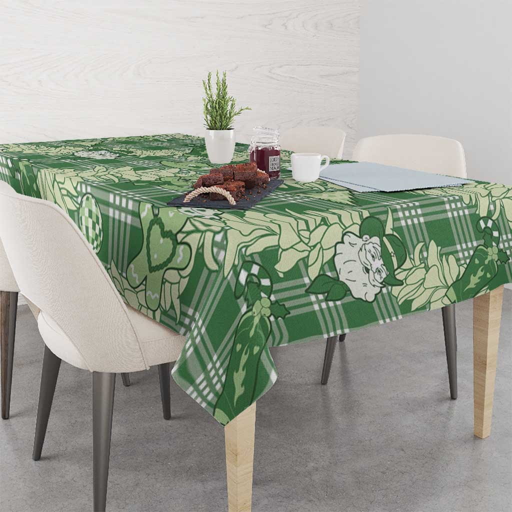 Green Palaka Hawaii Cowboy Christmas Tablecloth Paniolo Mix Maile Lei - Polynesian Pride