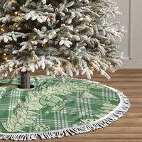Green Palaka Hawaii Cowboy Christmas Tree Skirt Paniolo Mix Maile Lei - Polynesian Pride