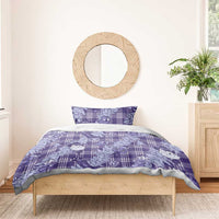 Purple Palaka Hawaii Cowboy Christmas Bedding Set Paniolo Mix Maile Lei - Polynesian Pride