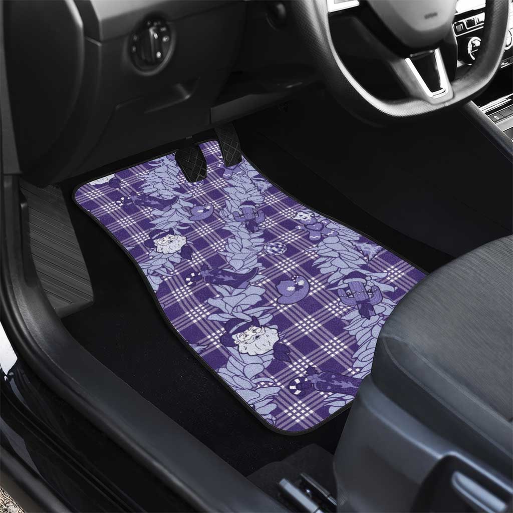 Purple Palaka Hawaii Cowboy Christmas Car Mats Paniolo Mix Maile Lei - Polynesian Pride