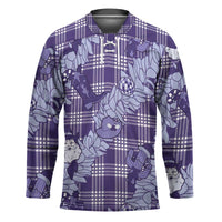 Purple Palaka Hawaii Cowboy Christmas Hockey Jersey Paniolo Mix Maile Lei - Polynesian Pride