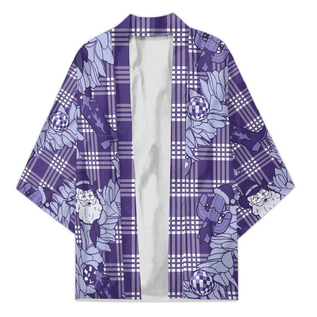 Purple Palaka Hawaii Cowboy Christmas Kimono Paniolo Mix Maile Lei - Polynesian Pride