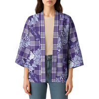 Purple Palaka Hawaii Cowboy Christmas Kimono Paniolo Mix Maile Lei - Polynesian Pride