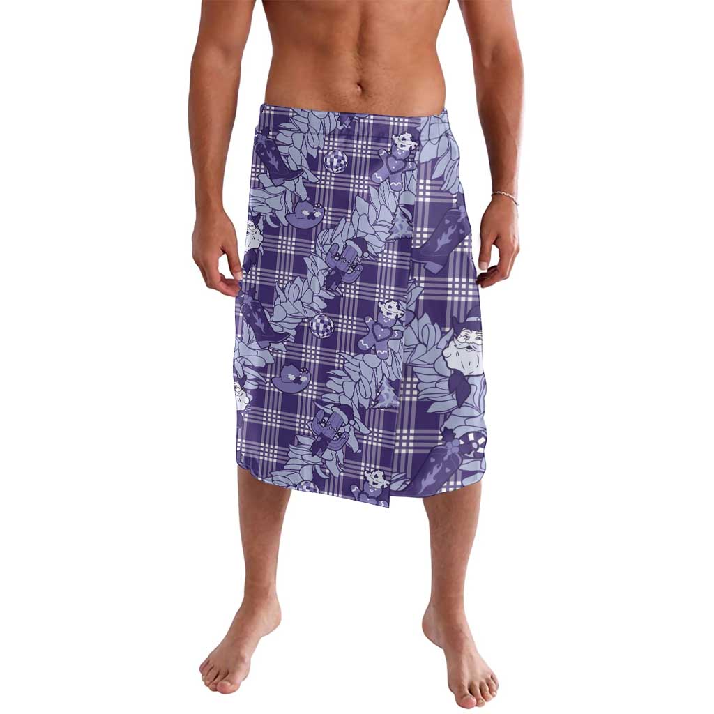 Purple Palaka Hawaii Cowboy Christmas Lavalava Paniolo Mix Maile Lei - Polynesian Pride