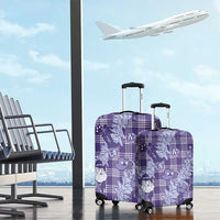 Purple Palaka Hawaii Cowboy Christmas Luggage Cover Paniolo Mix Maile Lei - Polynesian Pride