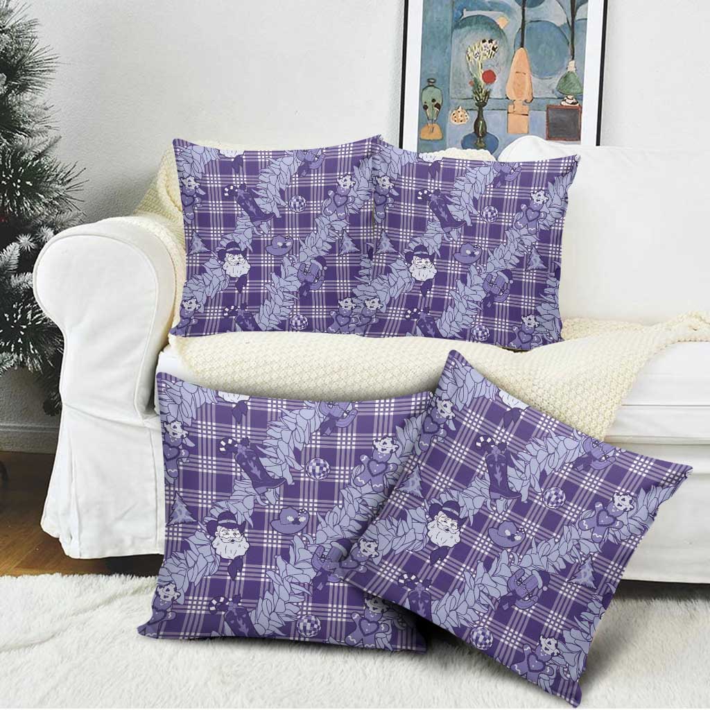 Purple Palaka Hawaii Cowboy Christmas Pillow Cover Paniolo Mix Maile Lei - Polynesian Pride