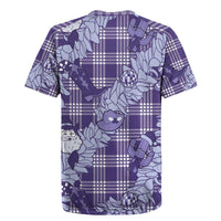 Purple Palaka Hawaii Cowboy Christmas Rugby Jersey Paniolo Mix Maile Lei - Polynesian Pride