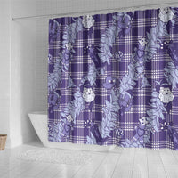 Purple Palaka Hawaii Cowboy Christmas Shower Curtain Paniolo Mix Maile Lei - Polynesian Pride