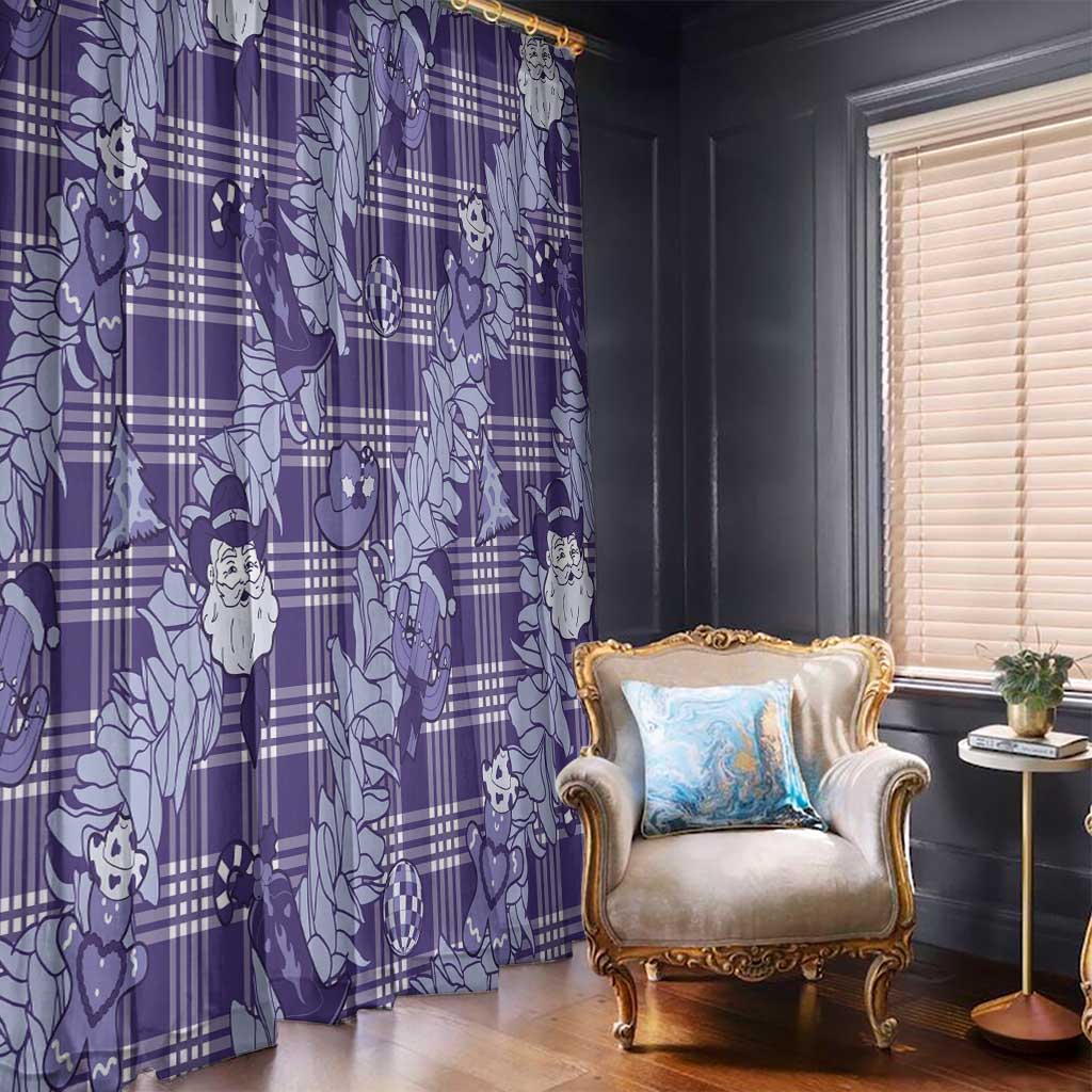 Purple Palaka Hawaii Cowboy Christmas Window Curtain Paniolo Mix Maile Lei - Polynesian Pride