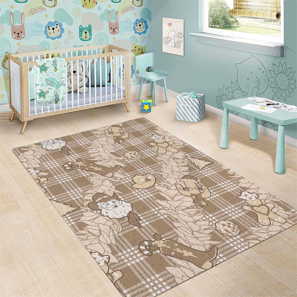 Khaki Palaka Hawaii Cowboy Christmas Area Rug Paniolo Mix Maile Lei - Polynesian Pride