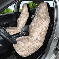 Khaki Palaka Hawaii Cowboy Christmas Car Seat Cover Paniolo Mix Maile Lei - Polynesian Pride