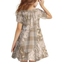 Khaki Palaka Hawaii Cowboy Christmas Family Matching Off The Shoulder Long Sleeve Dress and Hawaiian Shirt Paniolo Mix Maile Lei - Polynesian Pride