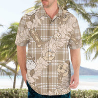 Khaki Palaka Hawaii Cowboy Christmas Hawaiian Shirt Paniolo Mix Maile Lei - Polynesian Pride