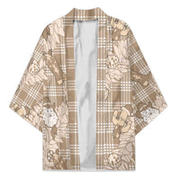 Khaki Palaka Hawaii Cowboy Christmas Kimono Paniolo Mix Maile Lei - Polynesian Pride