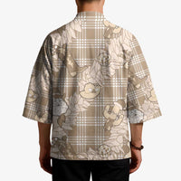 Khaki Palaka Hawaii Cowboy Christmas Kimono Paniolo Mix Maile Lei - Polynesian Pride