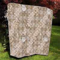 Khaki Palaka Hawaii Cowboy Christmas Quilt Paniolo Mix Maile Lei - Polynesian Pride