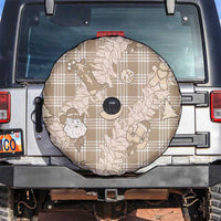 Khaki Palaka Hawaii Cowboy Christmas Spare Tire Cover Paniolo Mix Maile Lei - Polynesian Pride