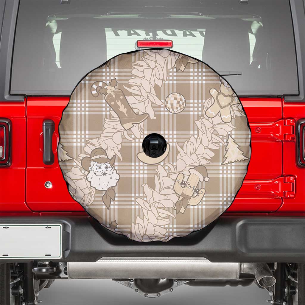 Khaki Palaka Hawaii Cowboy Christmas Spare Tire Cover Paniolo Mix Maile Lei - Polynesian Pride