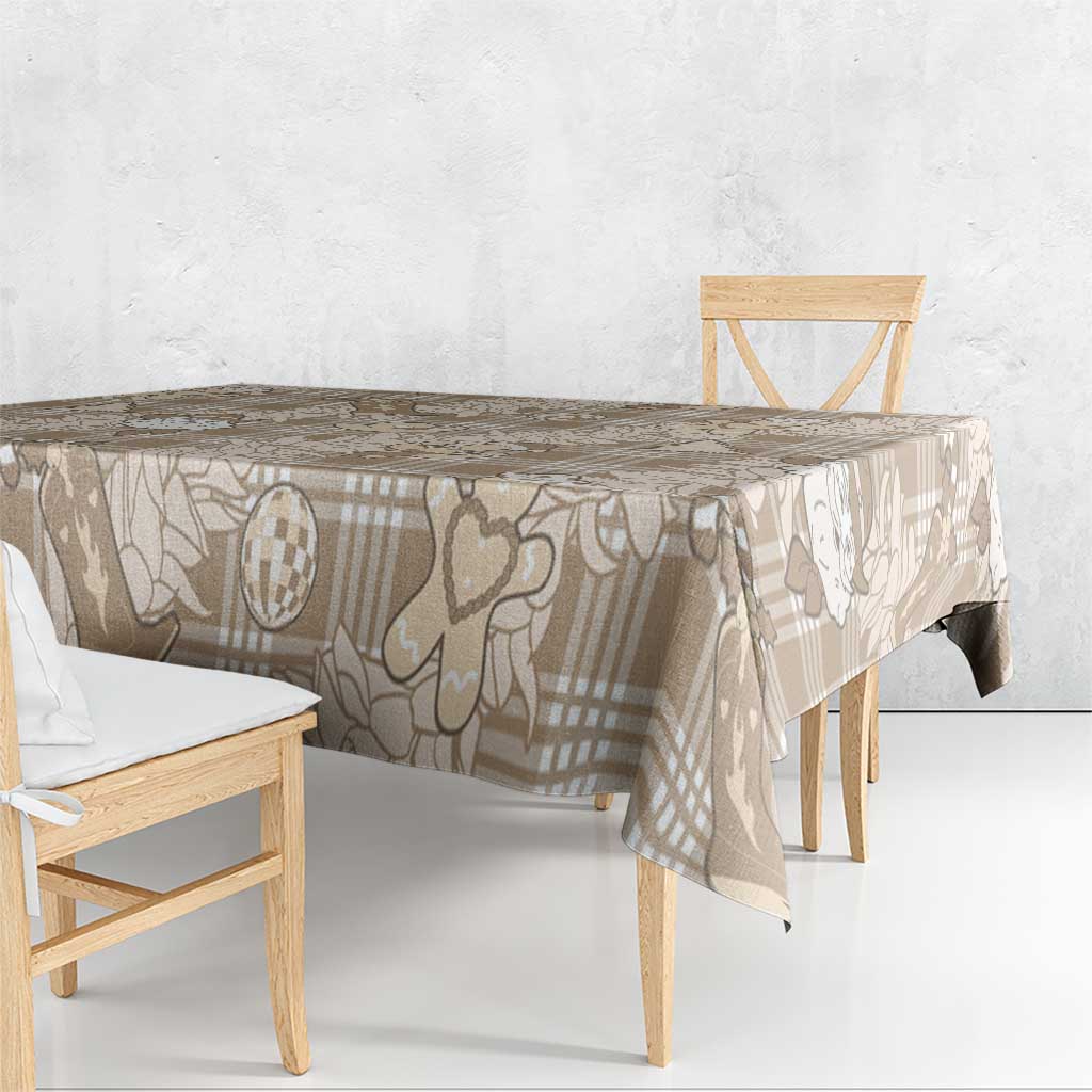 Khaki Palaka Hawaii Cowboy Christmas Tablecloth Paniolo Mix Maile Lei - Polynesian Pride