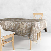 Khaki Palaka Hawaii Cowboy Christmas Tablecloth Paniolo Mix Maile Lei - Polynesian Pride