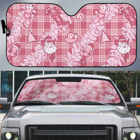 Pink Palaka Hawaii Cowboy Christmas Auto Sun Shade Paniolo Mix Maile Lei - Polynesian Pride
