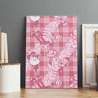 Pink Palaka Hawaii Cowboy Christmas Canvas Wall Art Paniolo Mix Maile Lei - Polynesian Pride