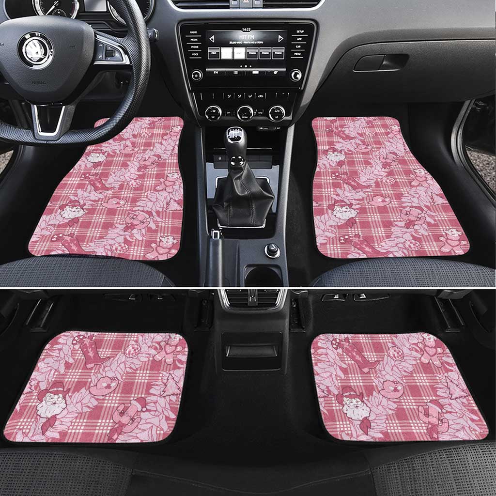 Pink Palaka Hawaii Cowboy Christmas Car Mats Paniolo Mix Maile Lei - Polynesian Pride