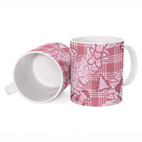 Pink Palaka Hawaii Cowboy Christmas Ceramic Mug Paniolo Mix Maile Lei - Polynesian Pride