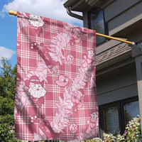 Pink Palaka Hawaii Cowboy Christmas Garden Flag Paniolo Mix Maile Lei - Polynesian Pride