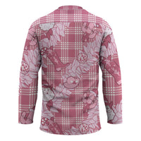 Pink Palaka Hawaii Cowboy Christmas Hockey Jersey Paniolo Mix Maile Lei - Polynesian Pride