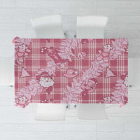 Pink Palaka Hawaii Cowboy Christmas Tablecloth Paniolo Mix Maile Lei - Polynesian Pride