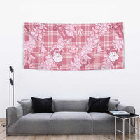 Pink Palaka Hawaii Cowboy Christmas Tapestry Paniolo Mix Maile Lei - Polynesian Pride