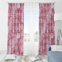 Pink Palaka Hawaii Cowboy Christmas Window Curtain Paniolo Mix Maile Lei - Polynesian Pride