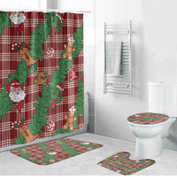 Red Palaka Hawaii Cowboy Christmas Bathroom Set Paniolo Mix Maile Lei - Polynesian Pride