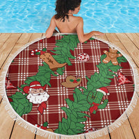 Red Palaka Hawaii Cowboy Christmas Beach Blanket Paniolo Mix Maile Lei - Polynesian Pride