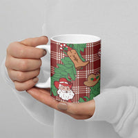 Red Palaka Hawaii Cowboy Christmas Ceramic Mug Paniolo Mix Maile Lei - Polynesian Pride
